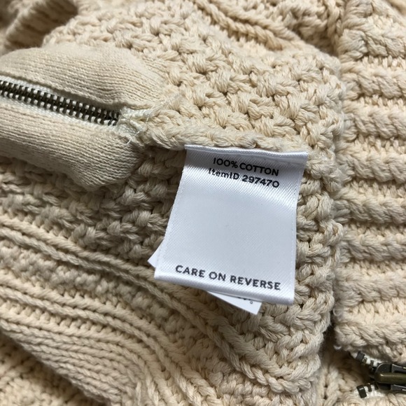 L.L. Bean Fisherman Sweater Tunic Womens Size XS Beige Signature Cotton Pullover - Picture 9 of 12